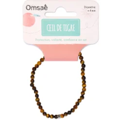 Bracelet oeil de tigre perles rondes 4mm