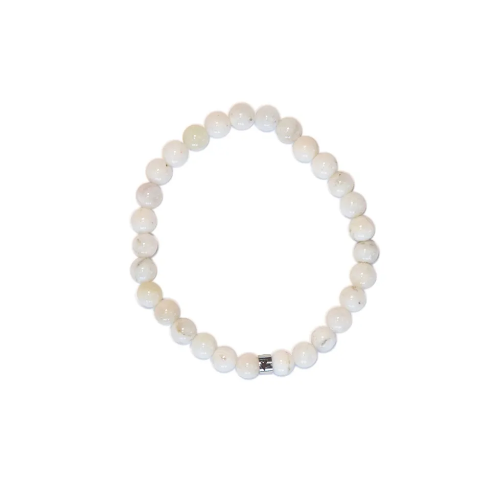 Bracelet pierre de lune perles rondes 6mm