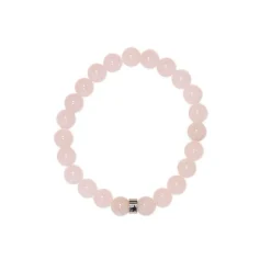 Bracelet quartz rose perles rondes 8mm