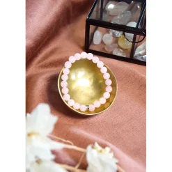 Bracelet quartz rose perles rondes 8mm