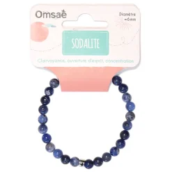 Bracelet sodalite perles rondes 6mm