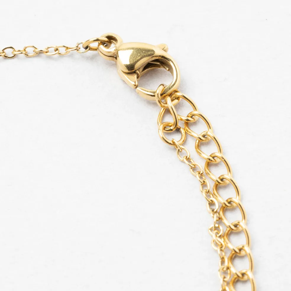 Bracelet soleil doré l15+5cm acier inoxydable+strass