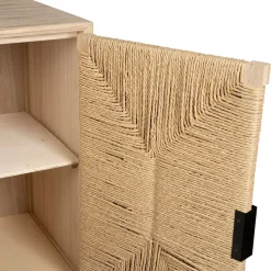 Buffet 2 portes en naturel et noir h90cm - Kenda