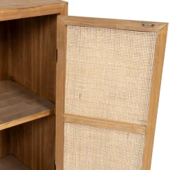 Buffet bas en sapin et bambou naturel L80cm - Tamba