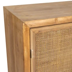 Buffet bas en sapin et bambou naturel L80cm - Tamba