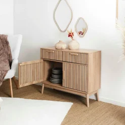 Buffet en bois naturel h80cm - Kara