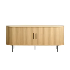 Buffet en placage chêne naturel 180x45cm - Nola