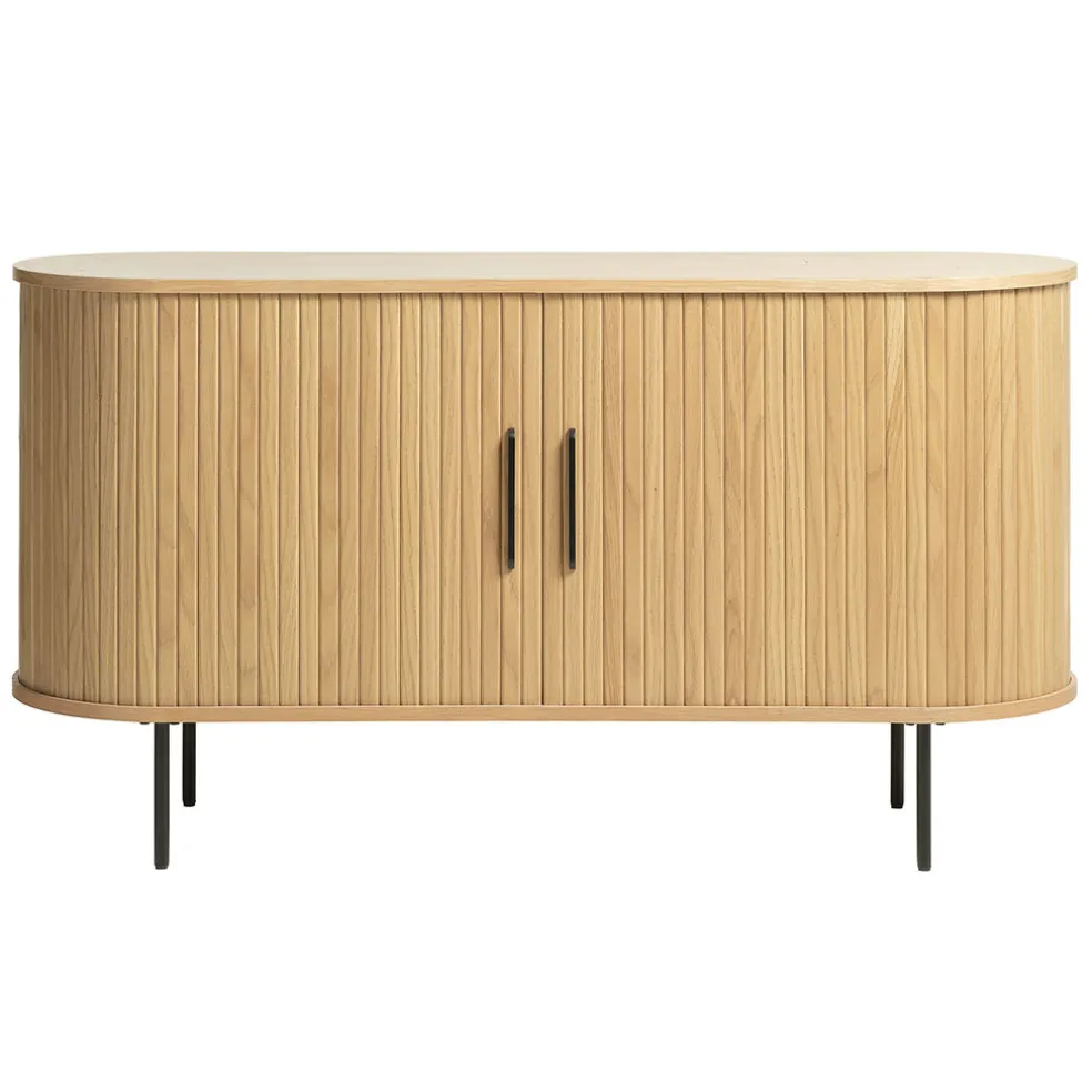 Buffet en placage chêne naturel 140x45cm - nola