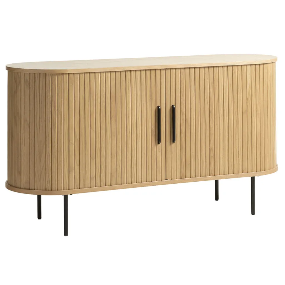 Buffet en placage chêne naturel 140x45cm - nola