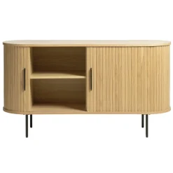 Buffet en placage chêne naturel 140x45cm - nola