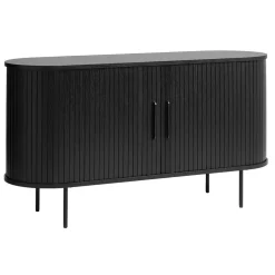 Buffet en placage chêne noir 140x45cm - Nola
