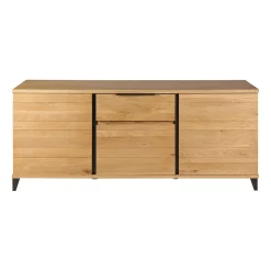 Buffet enfilade chêne massif 3 portes et tiroir - Manny