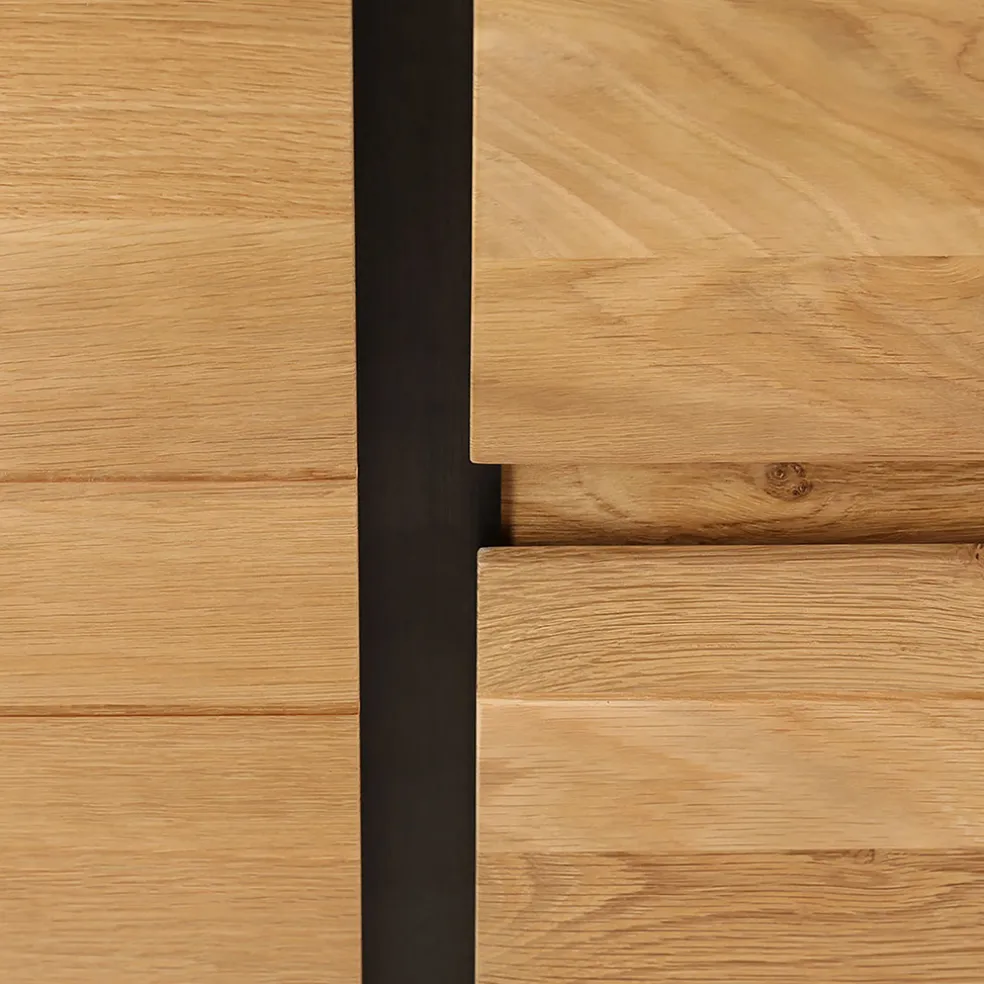 Buffet enfilade chêne massif 3 portes et tiroir - Manny