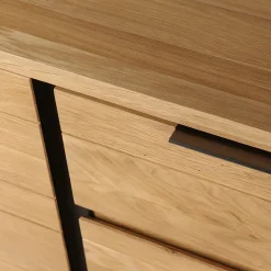 Buffet enfilade chêne massif 3 portes et tiroir - Manny