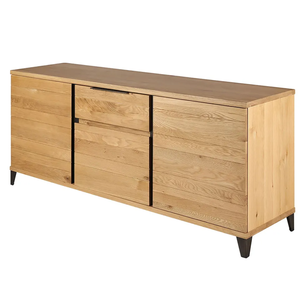 Buffet enfilade chêne massif 3 portes et tiroir - Manny