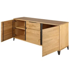 Buffet enfilade chêne massif 3 portes et tiroir - Manny