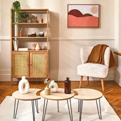 Buffet haut en bois avec 3 niveaux H163cm - Baia