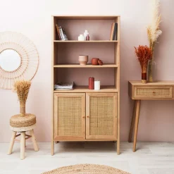 Buffet haut en bois avec 3 niveaux H163cm - Baia