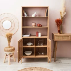 Buffet haut en bois avec 3 niveaux H163cm - Baia