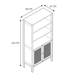 Buffet haut en bois avec 3 niveaux H163cm - Baia