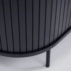 Buffet placage chêne noir 3 étagères h118cm - Nola