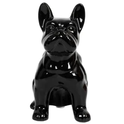 Bulldog ceramique noir h20cm
