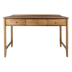 Bureau 3 tiroirs naturel en sapin - Firmin