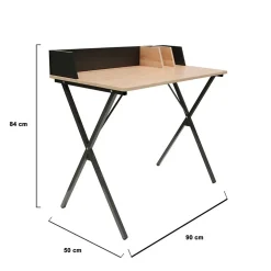 Bureau en bois et fer noir - Bily