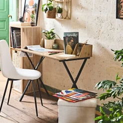 Bureau en bois naturel et fer noir - Kara