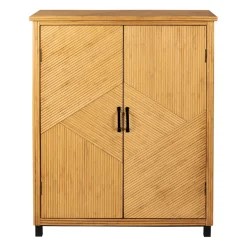 Cabinet 2 portes en bambou et sapin 80x40xh99.5cm - Saori