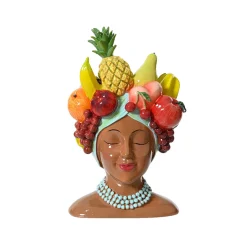 Cache pot femme fruits h23cm