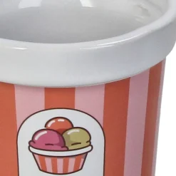 Cache-pot en faïence glace rose d9cm