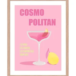 Cadre avec affiche "Cosmopolitan" chêne clair 30x40cm - Lario