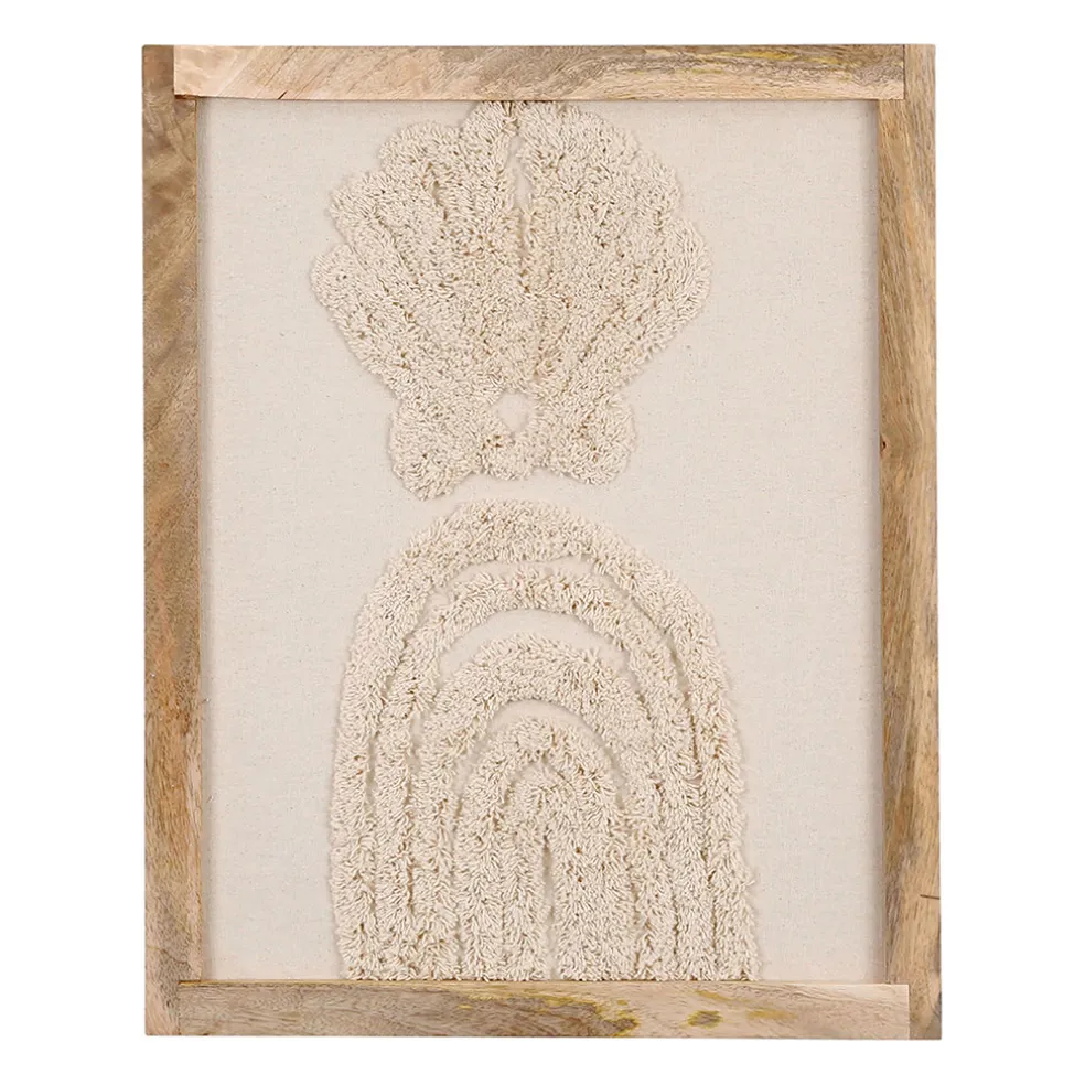 Cadre déco coquille tuftée écru 40x50cm - blue sand