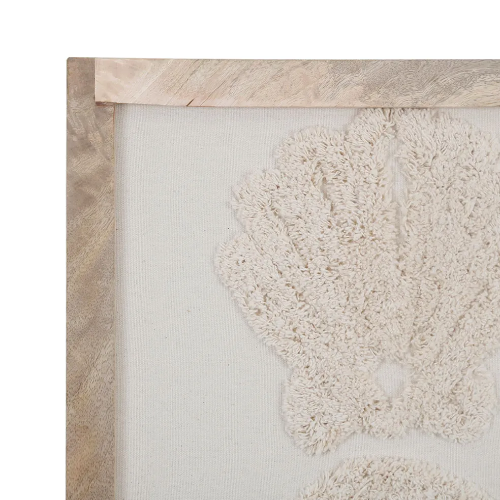 Cadre déco coquille tuftée écru 40x50cm - blue sand