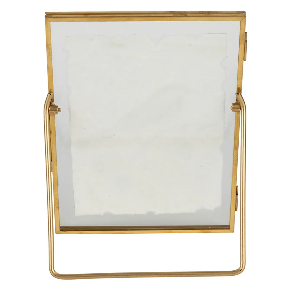 Cadre déco (x2) en verre et coton oiseau 14x18cm