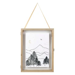 Cadre deco en sapin et verre ecru et noir 30x40cm - Mon sapin