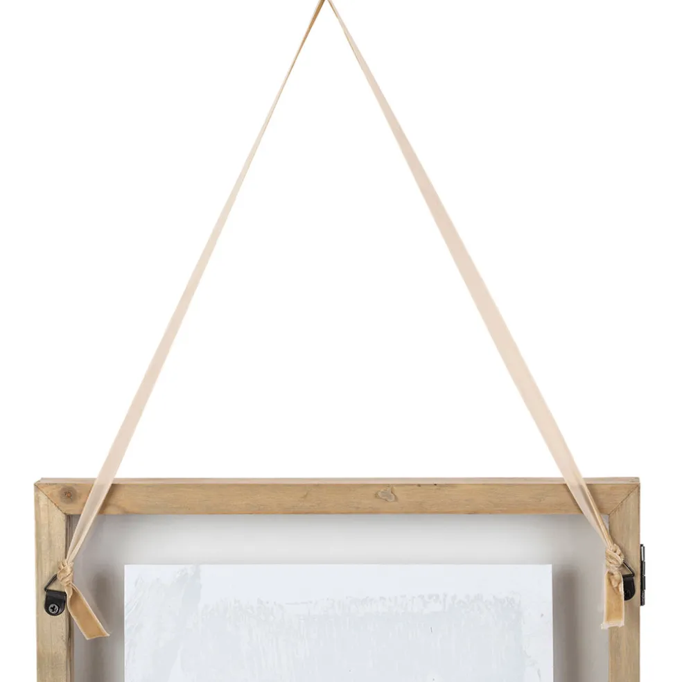 Cadre deco en sapin et verre ecru et noir 30x40cm - Mon sapin