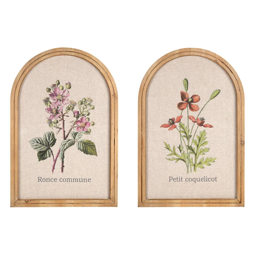 Cadre fleur horticoles en tissu et sapin 40x60cm - Horticole