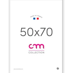 Cadre photo 50x70cm lario blanc verre mdf