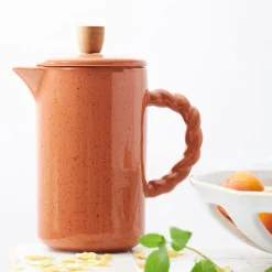 Cafetière à piston en grès et inox terracotta 1l - Organic