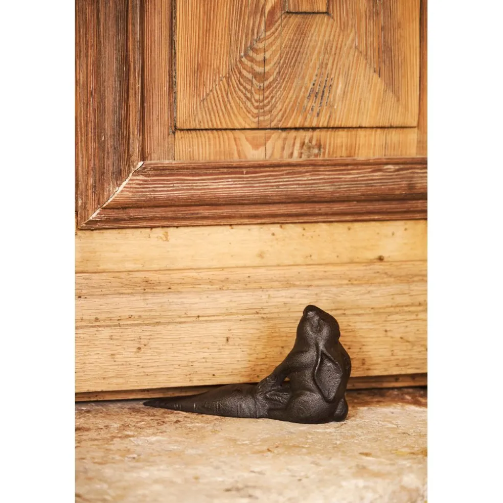 Cale porte lapin en fonte brun