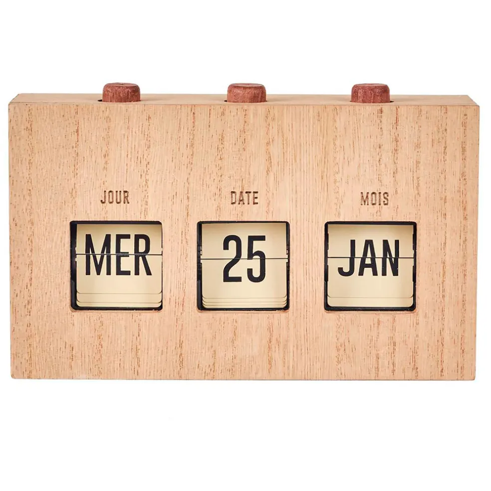Calendrier flip flap effet bois