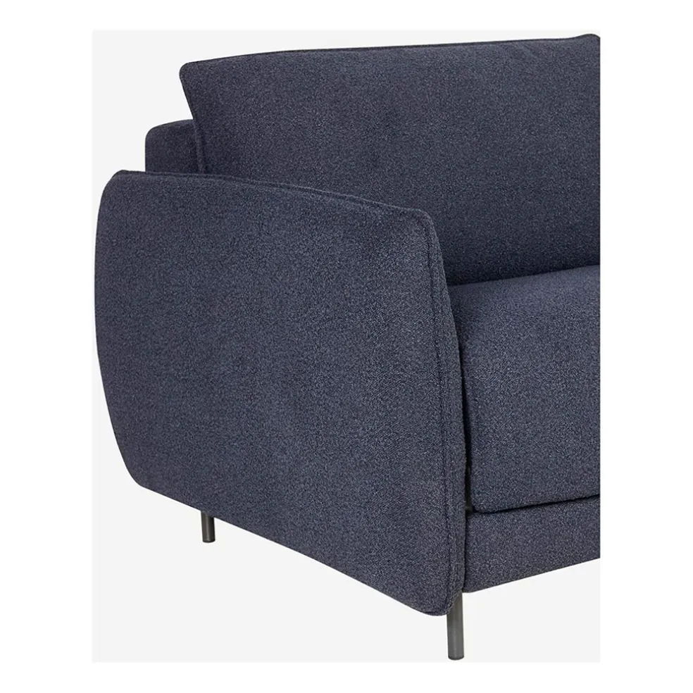 Canapé convertible 2 places tissu bleu marine - Milano