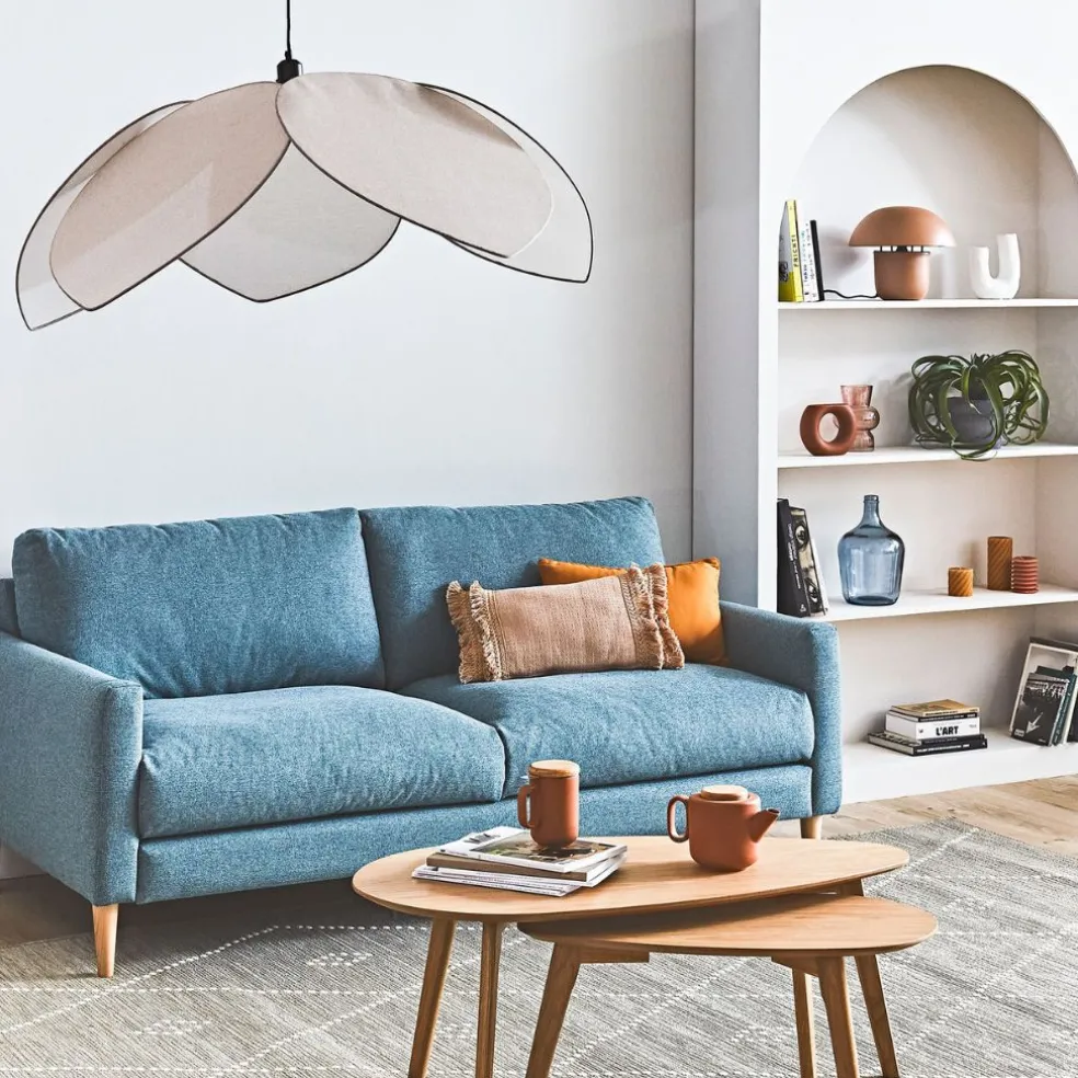 Canapé convertible 2 places Gustave - Tissu Texturé - Crown Moutarde