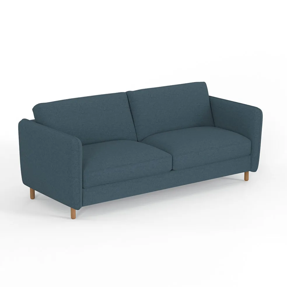 Canapé convertible 2 places Gustave - Tissu Texturé - Crown Moutarde