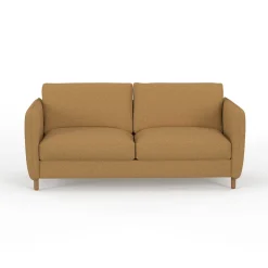 Canapé convertible 2 places Gustave - Tissu Texturé - Crown Moutarde