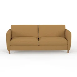 Canapé convertible 2 places Gustave - Tissu Texturé - Crown Moutarde