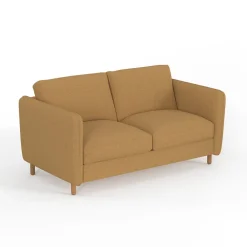 Canapé convertible 2 places Gustave - Tissu Texturé - Crown Moutarde