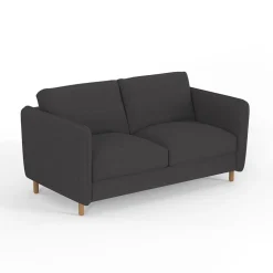 Canapé convertible 2 places Bultex Gustave - Tissu - Enjoy Anthracite